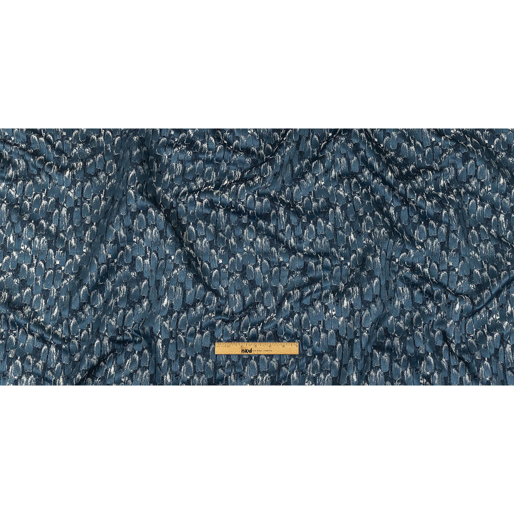 Recycled Polyester Jacquard - Danube Abstract Brushstrokes - British Imported