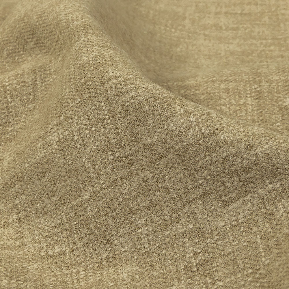 British Imported Heathered Gold Recycled Polyester Drapery Woven