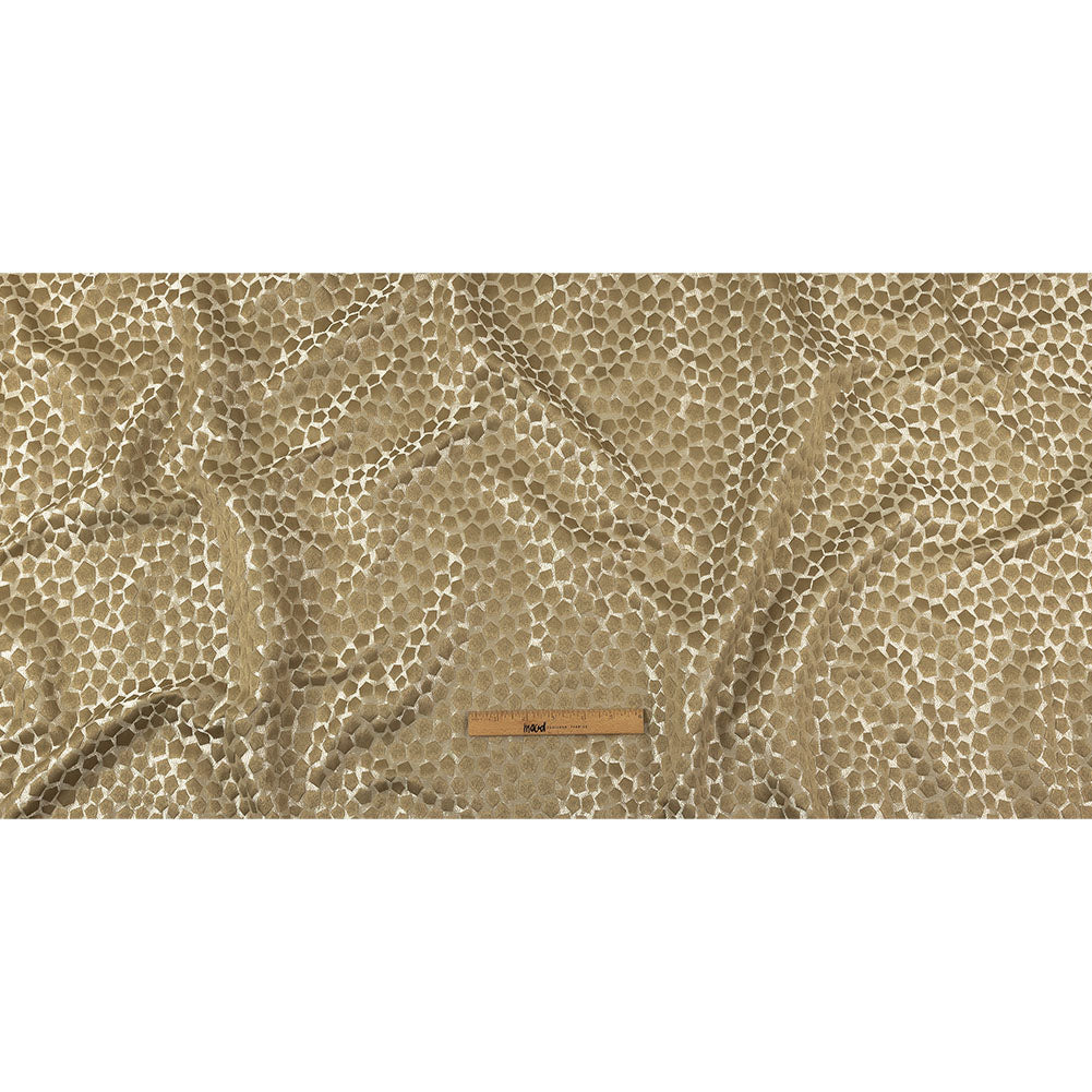 British Imported Gold Satin-Faced Pentagonal Drapery Jacquard