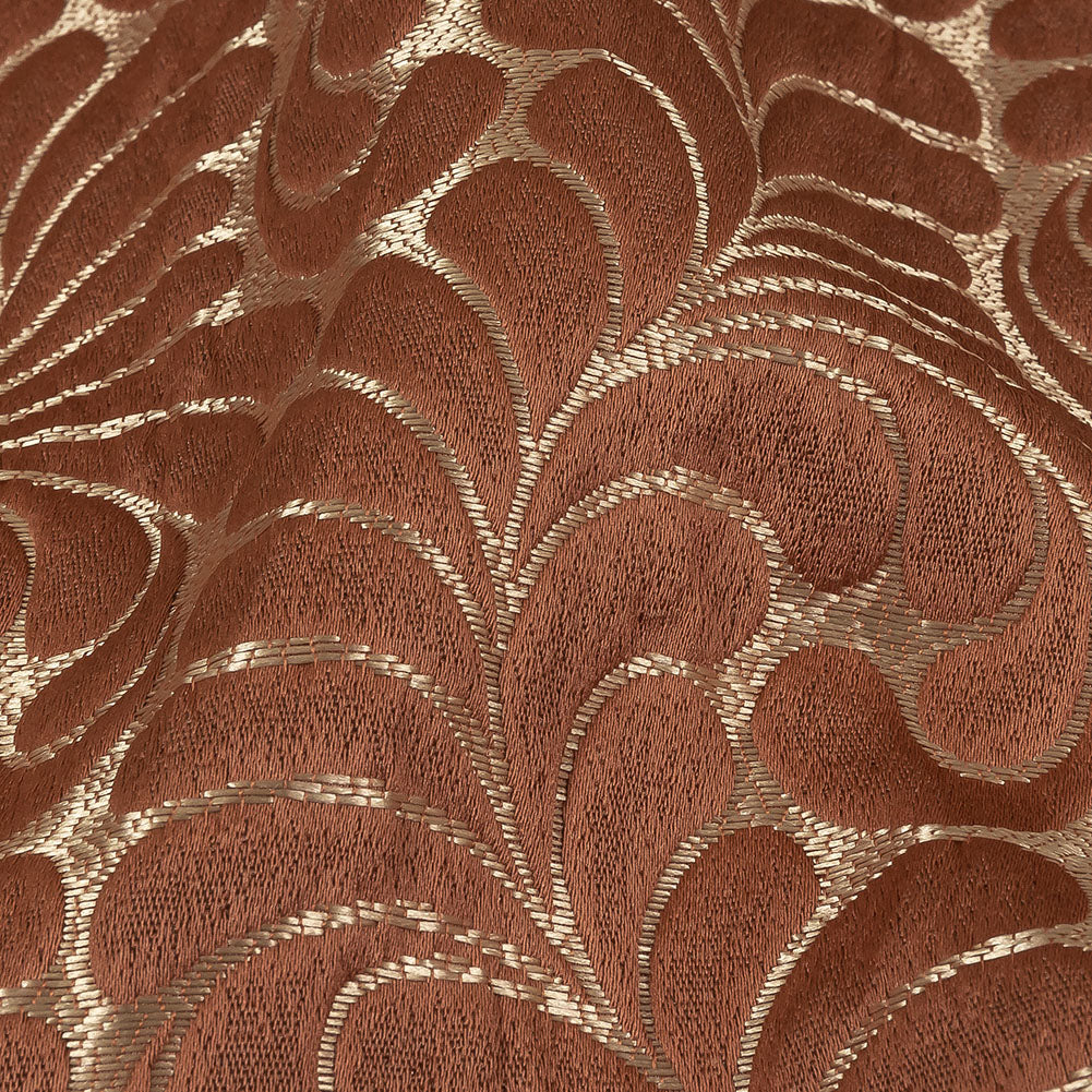 Satin-Faced Jacquard - Clay Fern Leaves - British Imported
