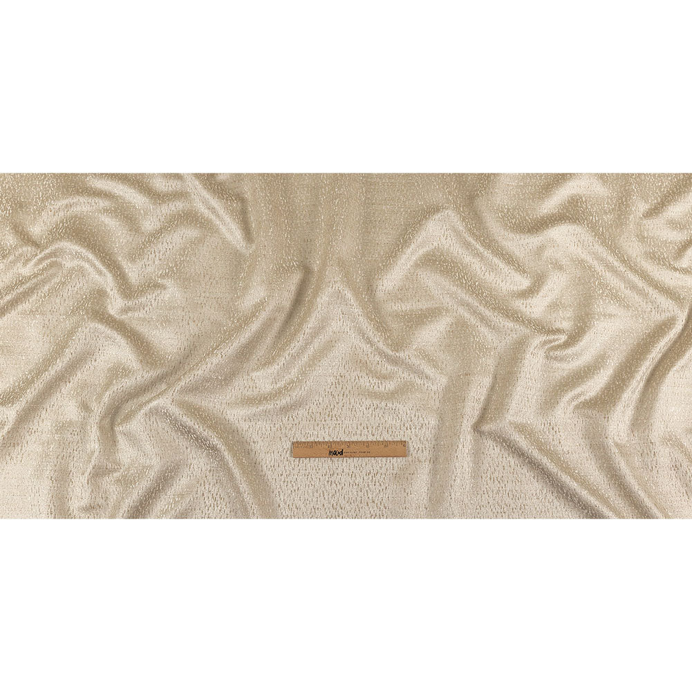 Metallic Drapery Jacquard - Oyster Digital Spots - British Imported