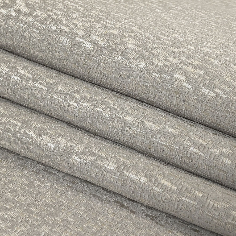 Metallic Drapery Jacquard - Silver Digital Spots - British Imported