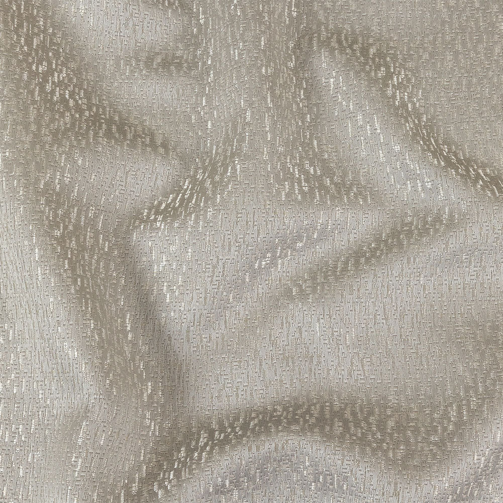 Metallic Drapery Jacquard - Silver Digital Spots - British Imported