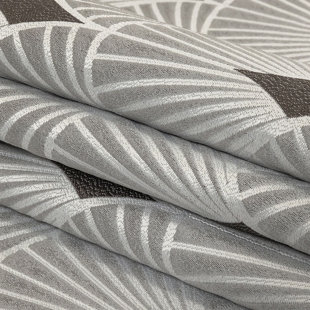 Drapery Jacquard - Silver Maze of Fans - British Imported
