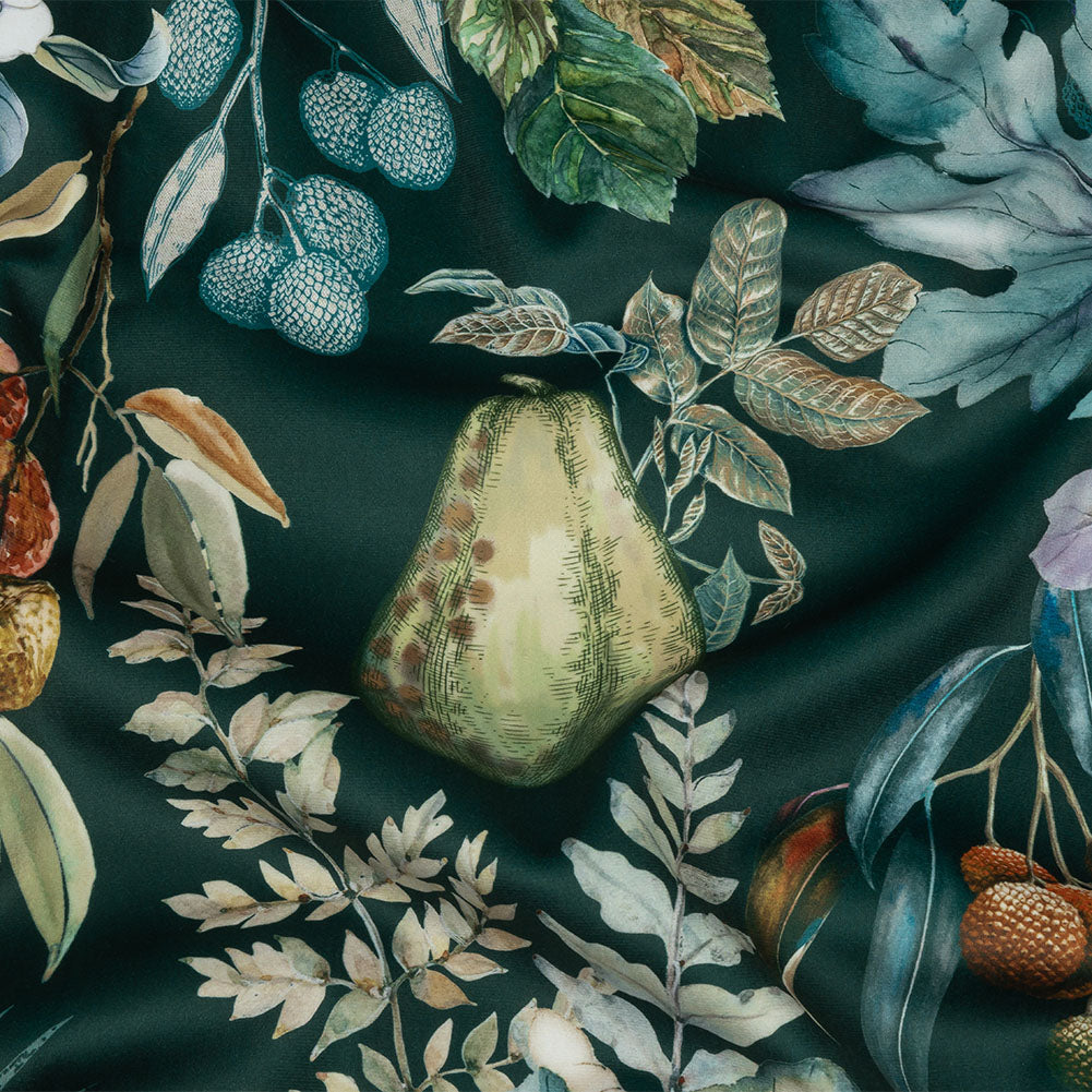 Polyester Knit Microvelvet - Forest Floral - British Imported