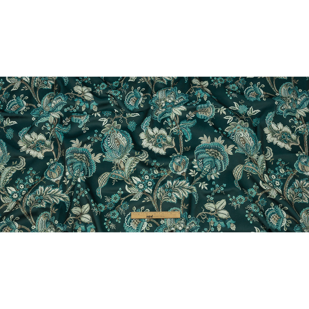 Polyester Microvelvet Print - River Jacobean Floral - British Imported