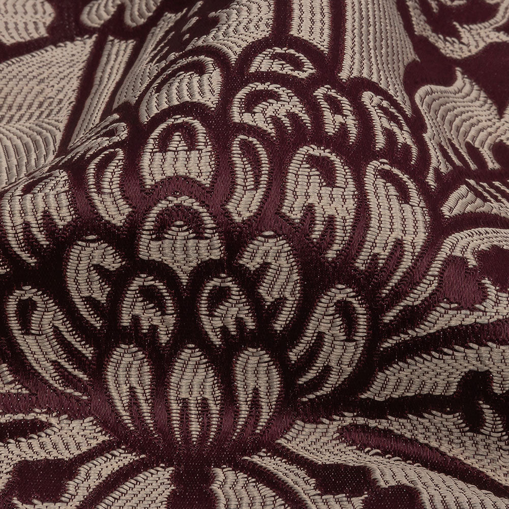 Drapery Jacquard - Berry Leafy Damask - British Imported