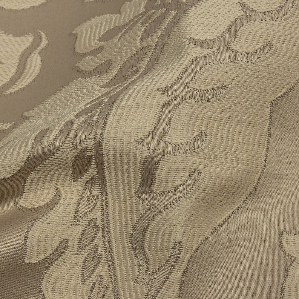 Drapery Jacquard - Champagne Leafy Damask - British Imported