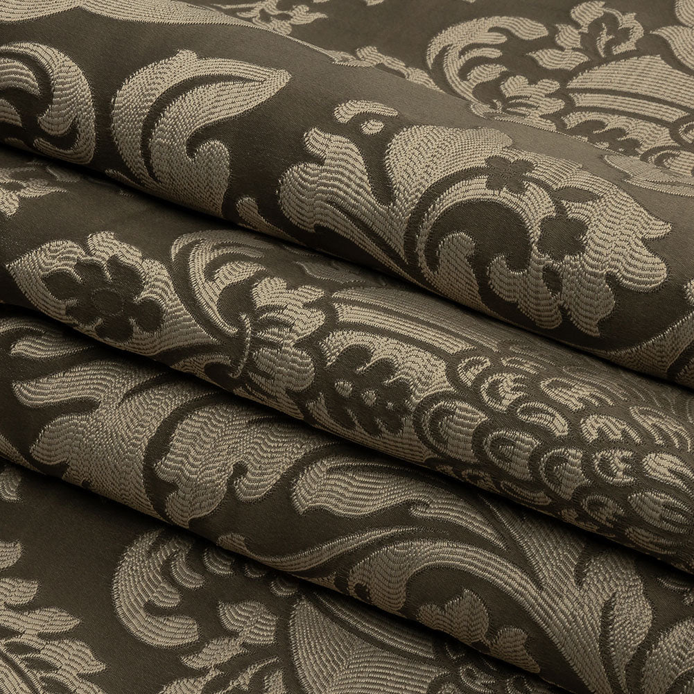 Drapery Jacquard - Fawn Leafy Damask - British Imported