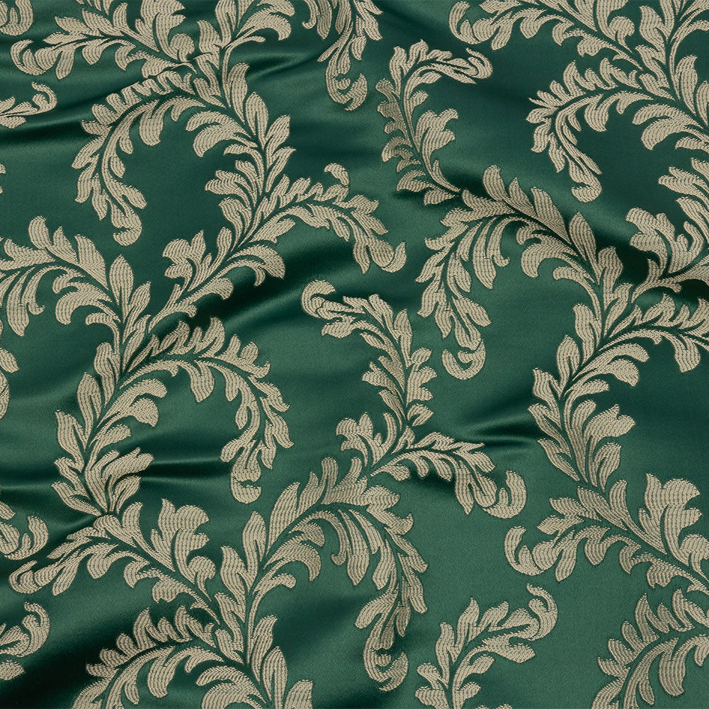 Drapery Jacquard - Emerald Elegant Ferns - British Imported