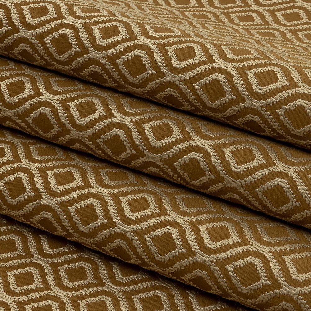 Drapery Jacquard - Bronze Simple Ogees - British Imported