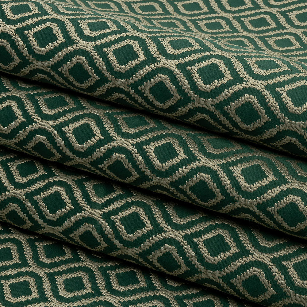Drapery Jacquard - Emerald Simple Ogees - British Imported