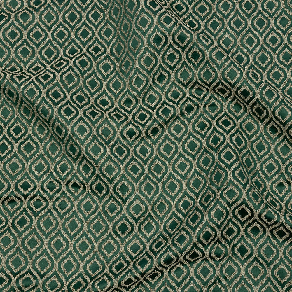 Drapery Jacquard - Emerald Simple Ogees - British Imported
