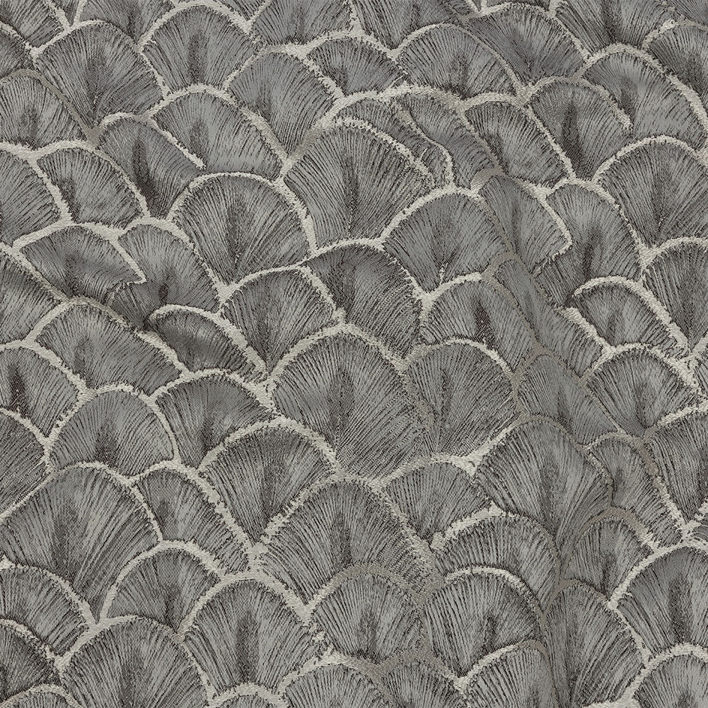 Drapery Jacquard - Grey Fan Scales - British Imported