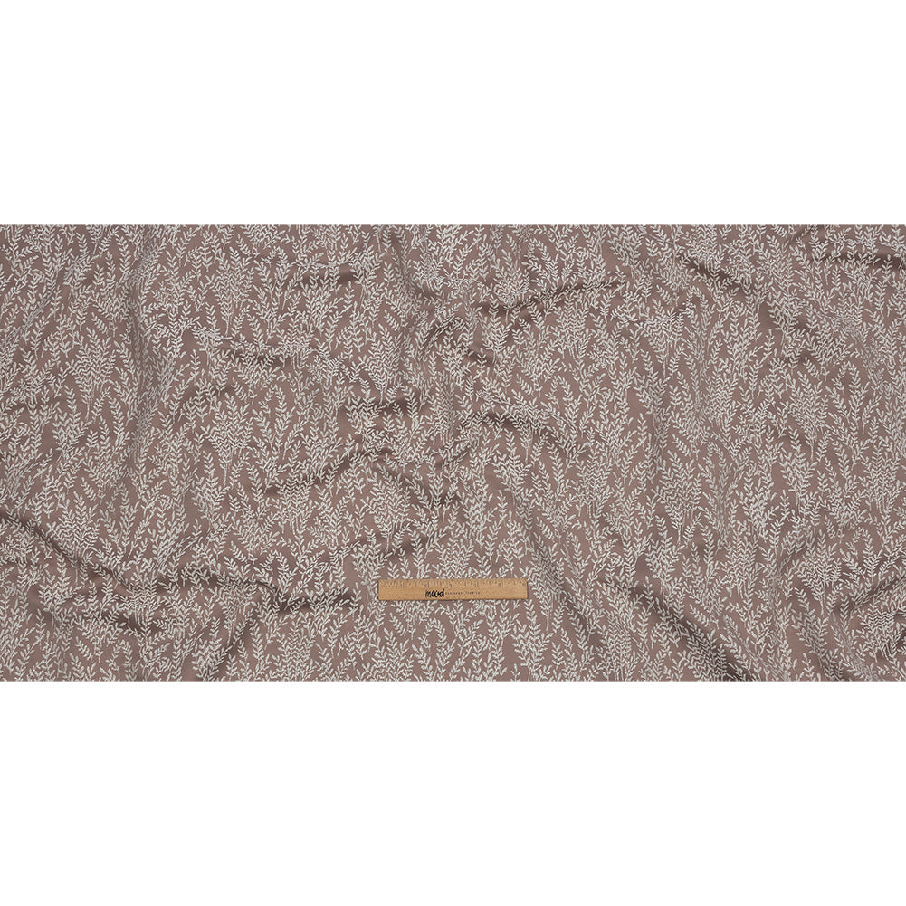 Drapery Jacquard - Mauve Little Leaves - British Imported