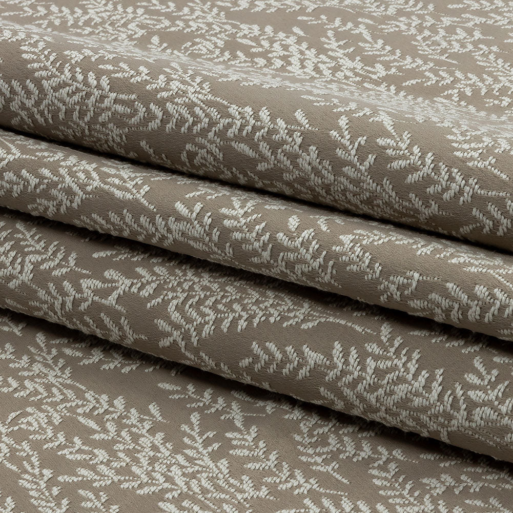 Drapery Jacquard - Putty Little Leaves - British Imported
