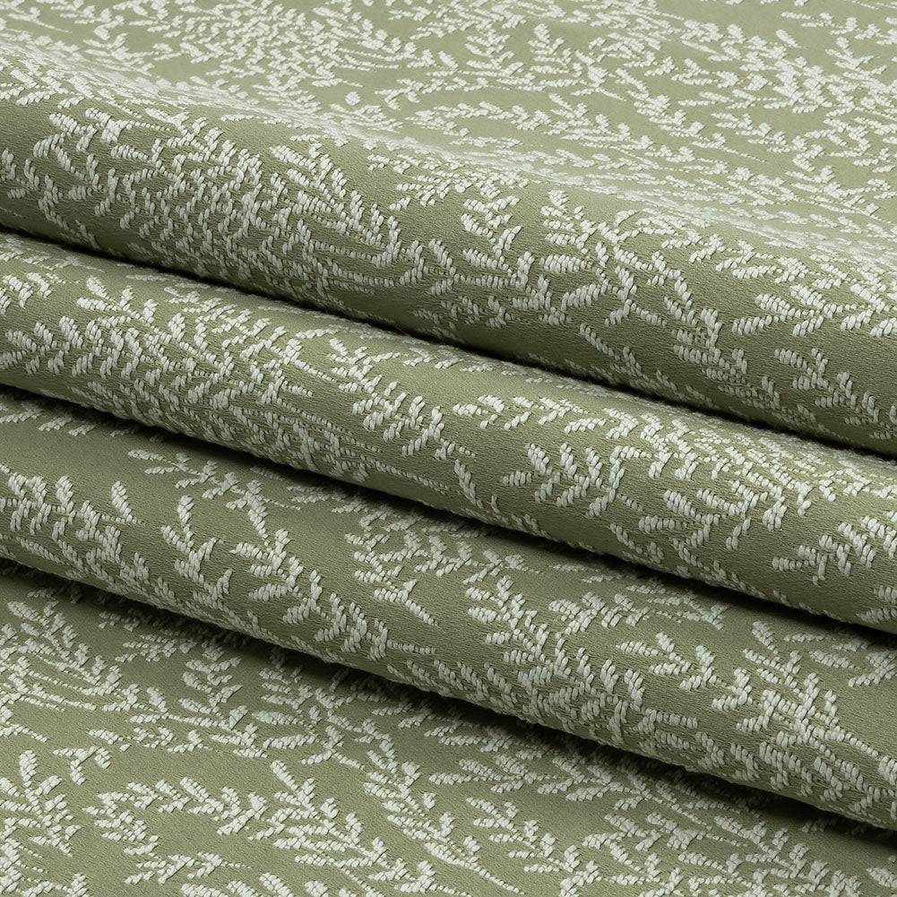 Drapery Jacquard - Sage Little Leaves - British Imported