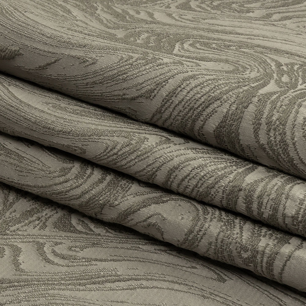 Cotton and Recycled Polyester Drapery Jacquard - Slate Marbled Lines - British Imported