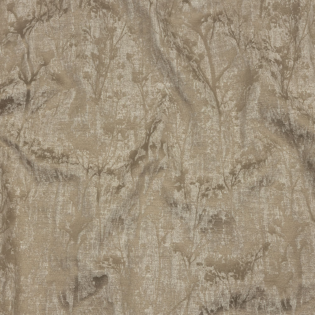 Cotton and Recycled Polyester Drapery Jacquard - Latte Misty Foliage - British Imported