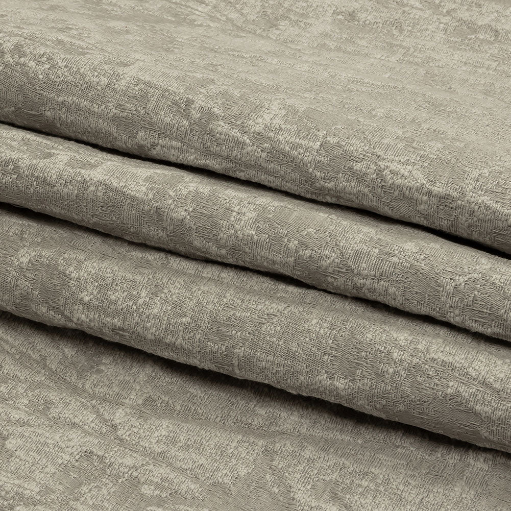 Cotton and Recycled Polyester Drapery Jacquard - Silver Misty Foliage - British Imported