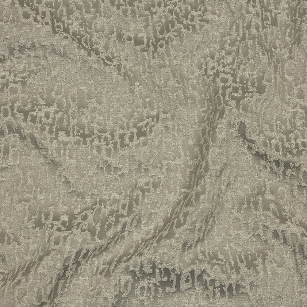 Cotton and Recycled Polyester Drapery Jacquard - Silver Bark-Like Abstract - British Imported