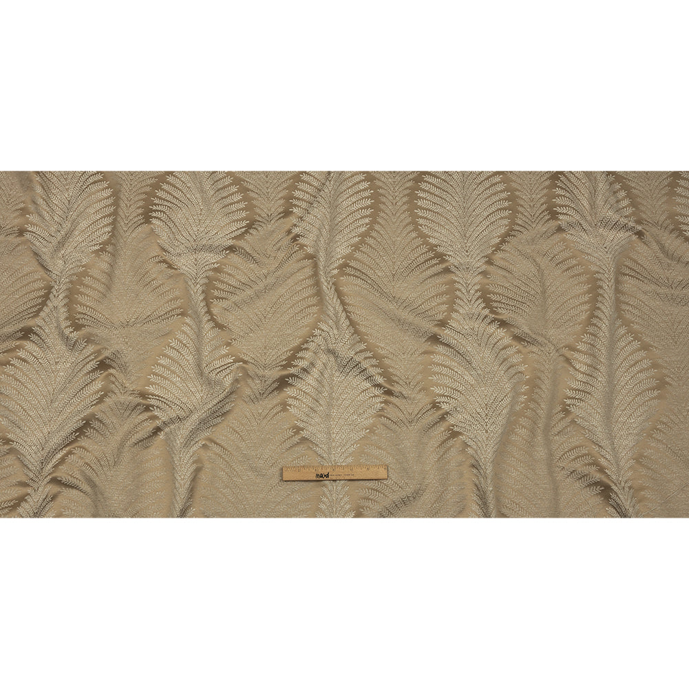 Cotton and Recycled Polyester Drapery Jacquard - Caramel Leaf Chains - British Imported