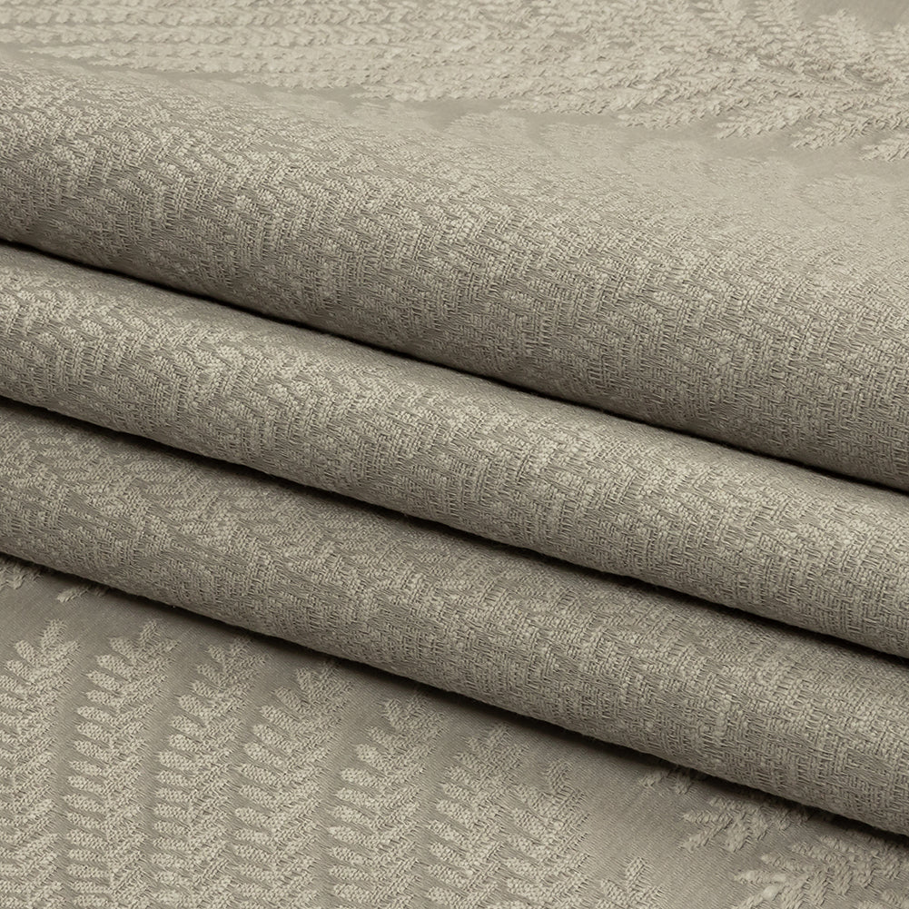 Cotton and Recycled Polyester Drapery Jacquard - Silver Leaf Chains - British Imported