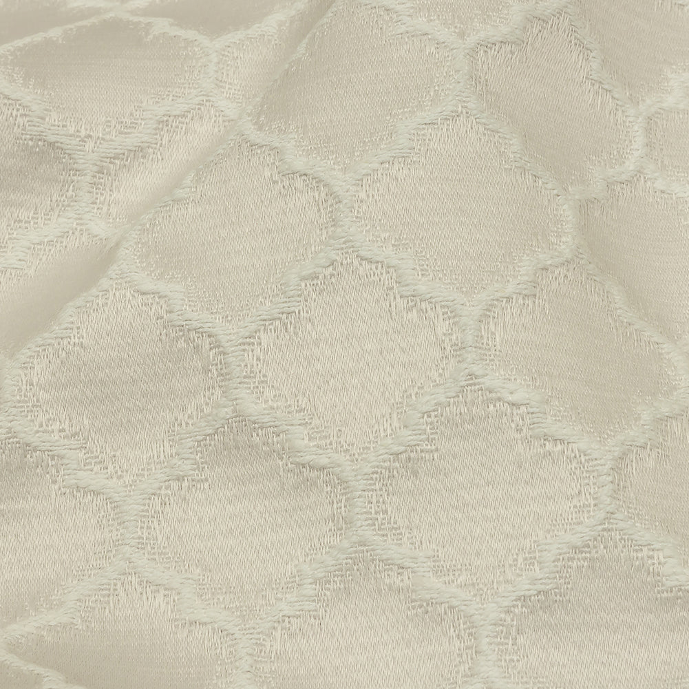 Cotton and Recycled Polyester Drapery Jacquard - Pearl Fancy Little Ogees - British Imported
