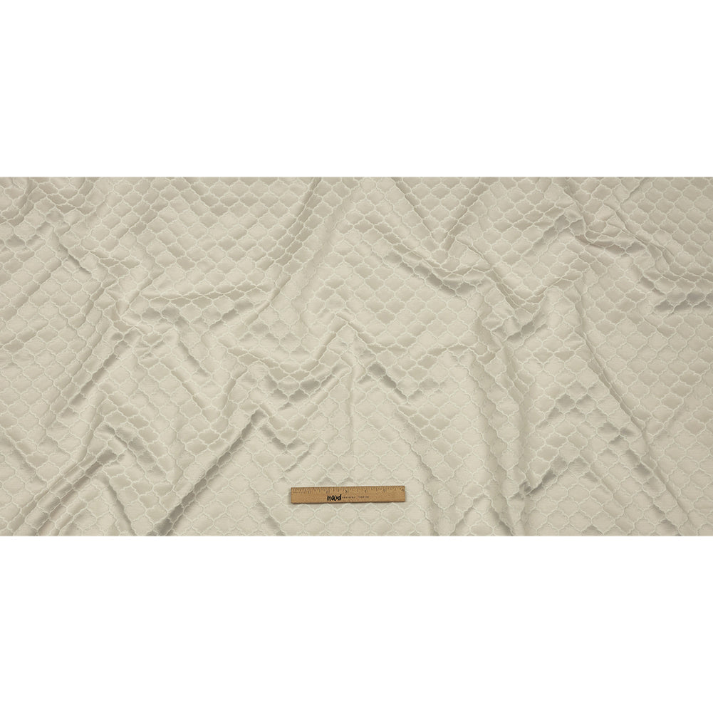 Cotton and Recycled Polyester Drapery Jacquard - Pearl Fancy Little Ogees - British Imported