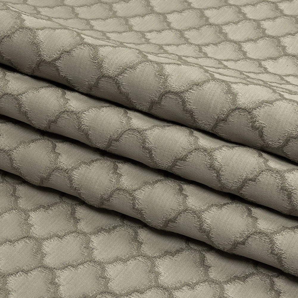 Cotton and Recycled Polyester Drapery Jacquard - Slate Fancy Little Ogees - British Imported