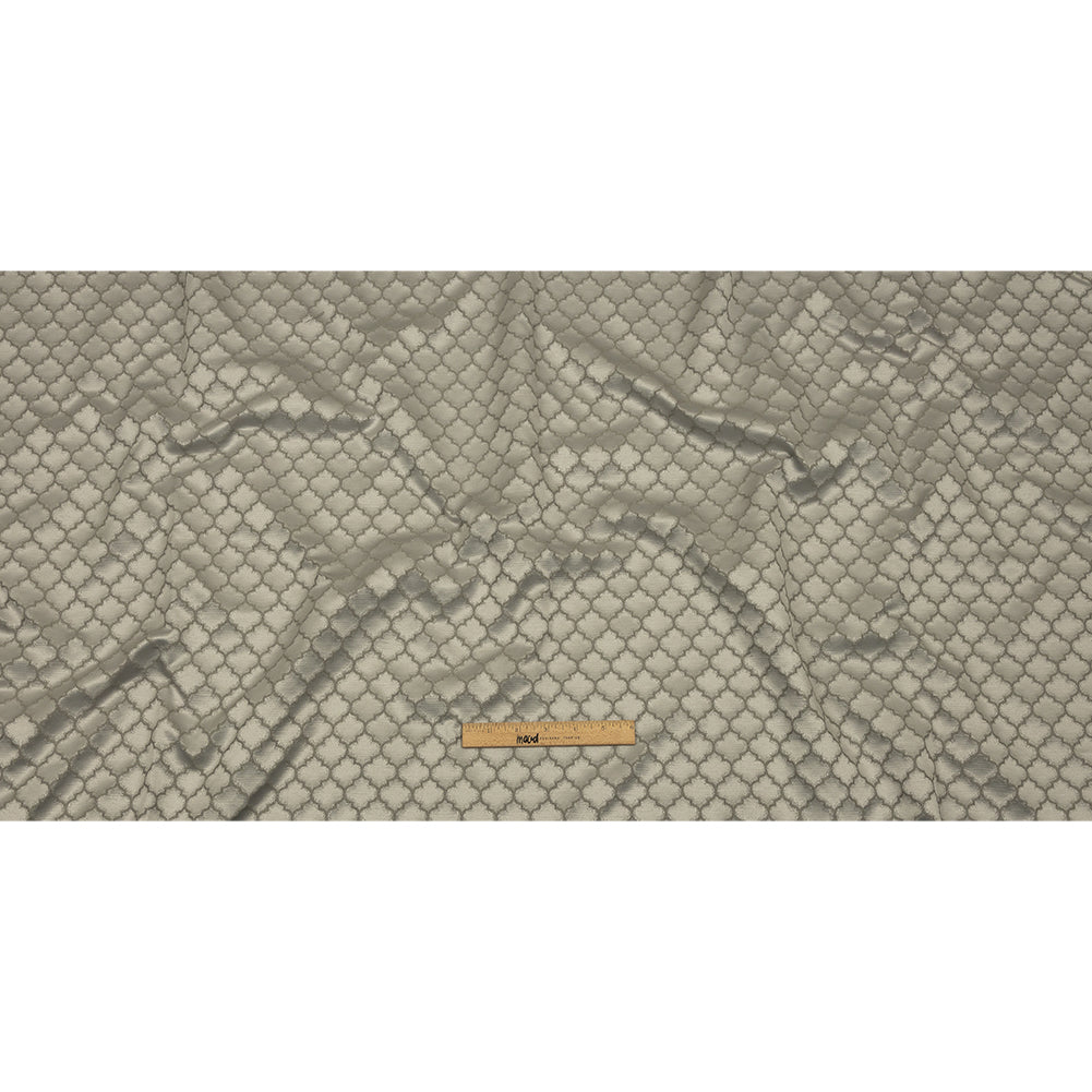 Cotton and Recycled Polyester Drapery Jacquard - Slate Fancy Little Ogees - British Imported