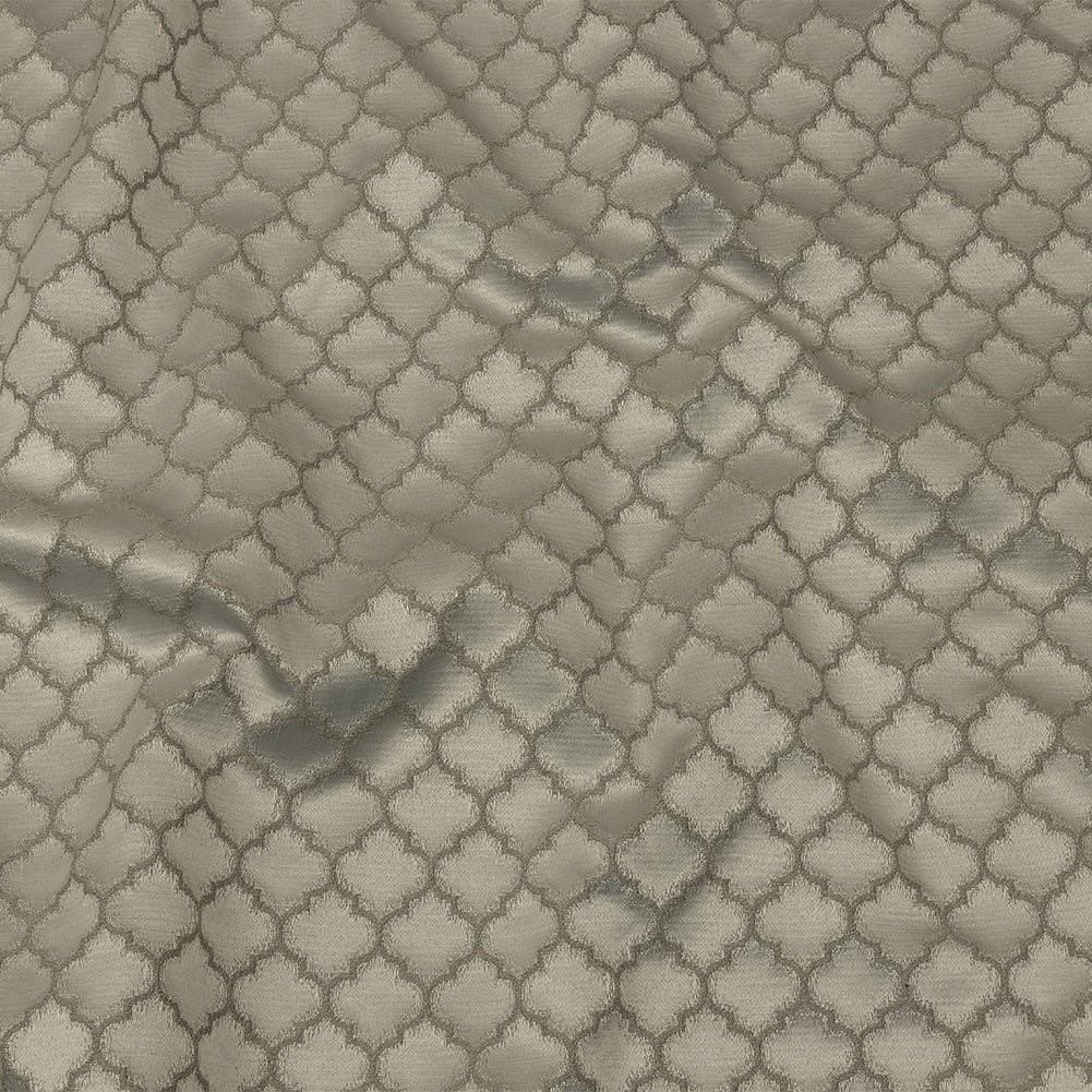 Cotton and Recycled Polyester Drapery Jacquard - Slate Fancy Little Ogees - British Imported