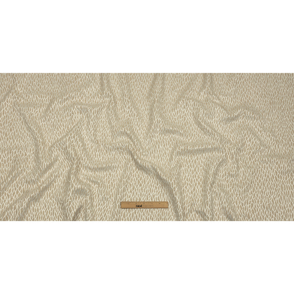 Recycled Polyester Drapery Jacquard - Champagne Stepping Stones - British Imported