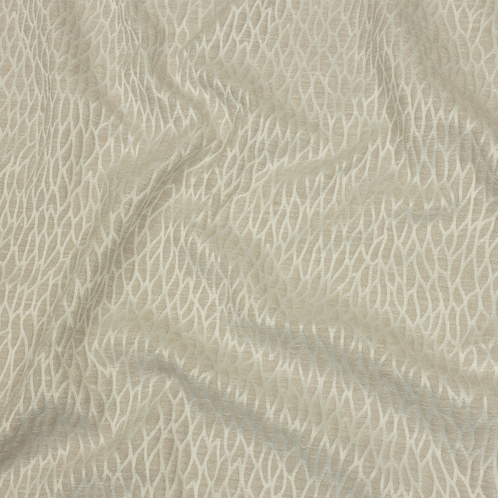 Recycled Polyester Drapery Jacquard - Ivory Stepping Stones - British Imported