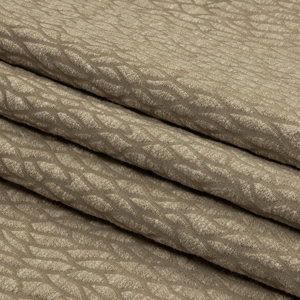 Recycled Polyester Drapery Jacquard - Latte Stepping Stones - British Imported