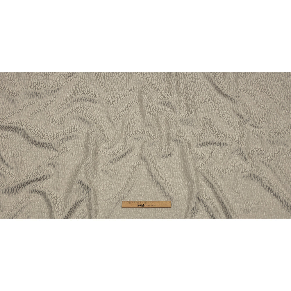 Recycled Polyester Drapery Jacquard - Silver Stepping Stones - British Imported