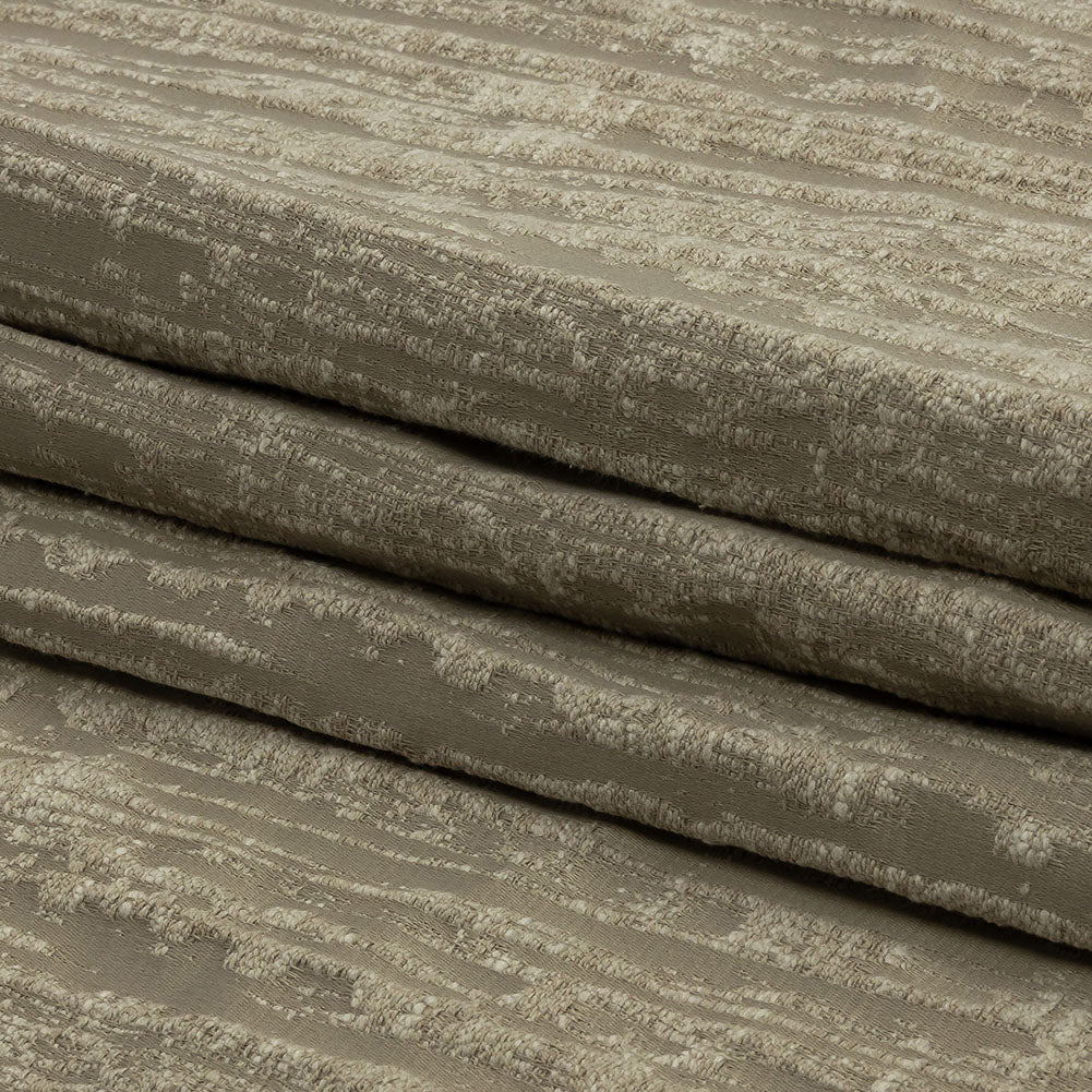 Recycled Polyester Drapery Jacquard - Latte Striated - British Imported