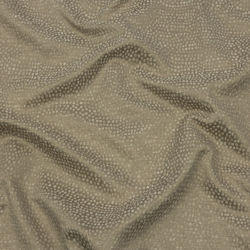 Recycled Polyester Drapery Jacquard - Latte Spotted - British Imported