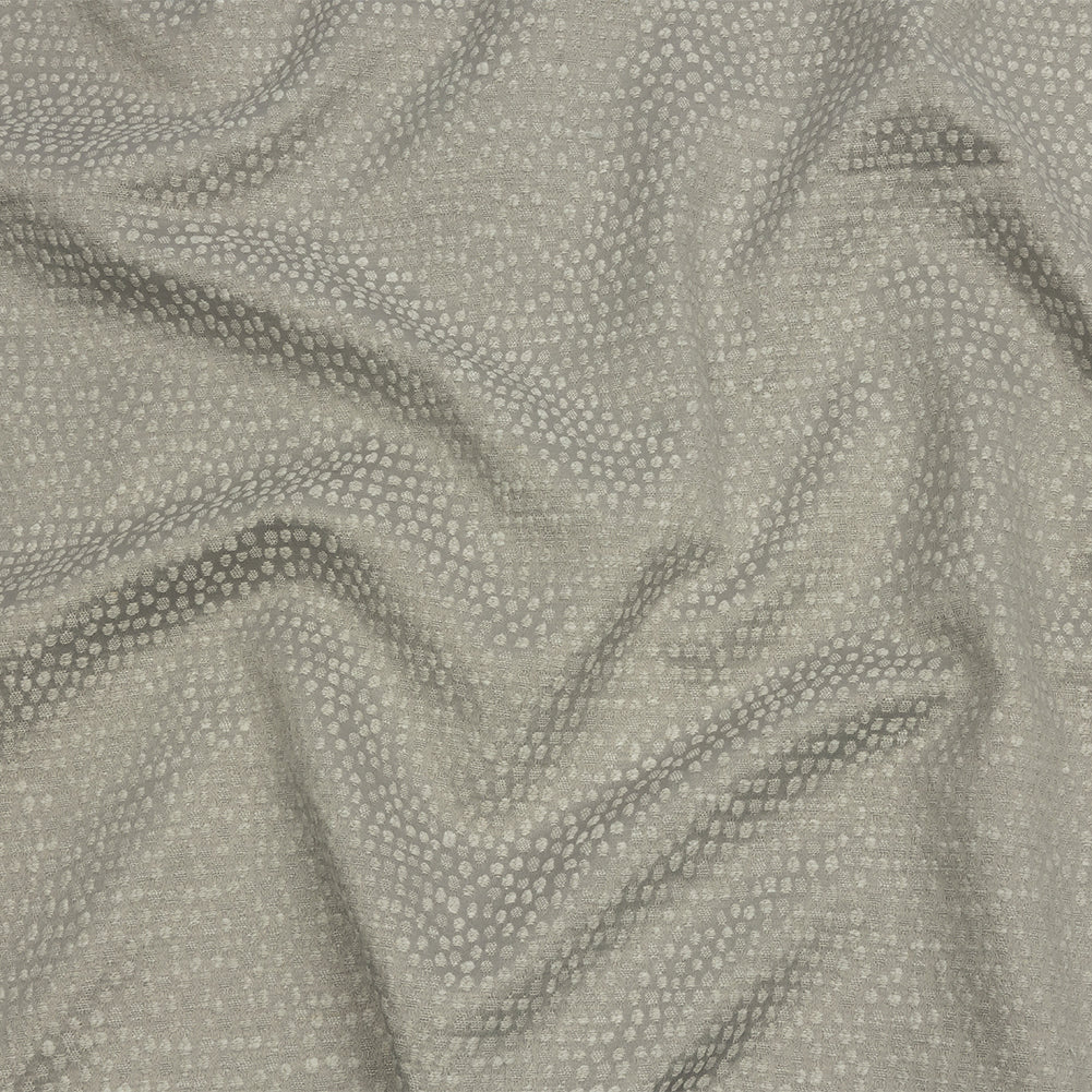 Recycled Polyester Drapery Jacquard - Silver Spotted - British Imported