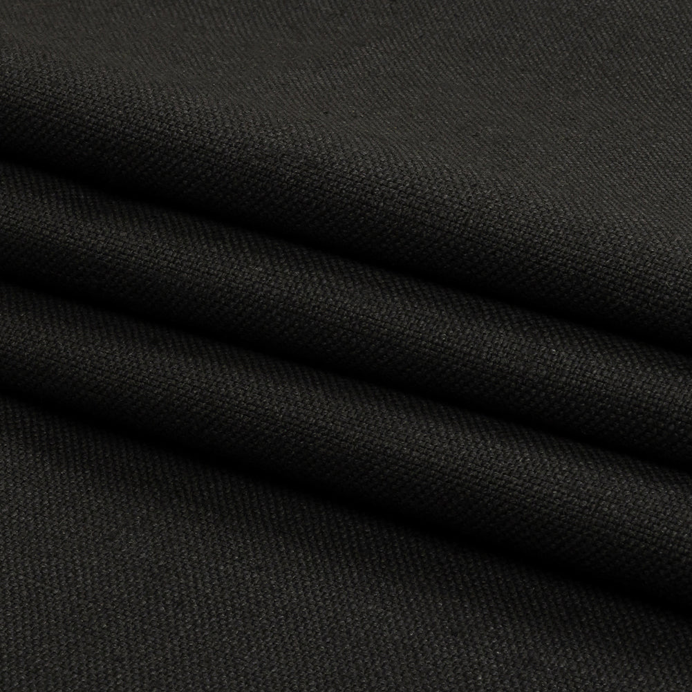 Heavyweight Linen Woven - Onyx - British Imported