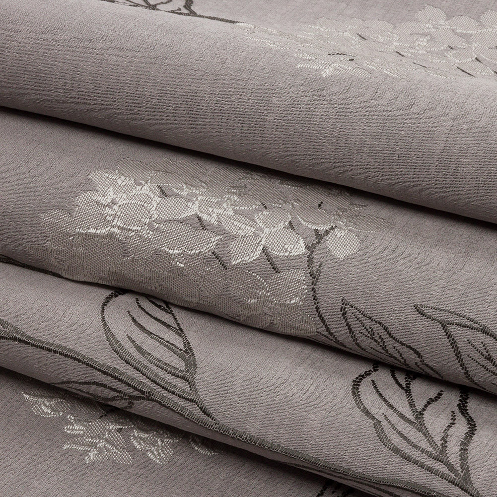 Drapery Jacquard - Dove Hydrangea Stems - British Imported