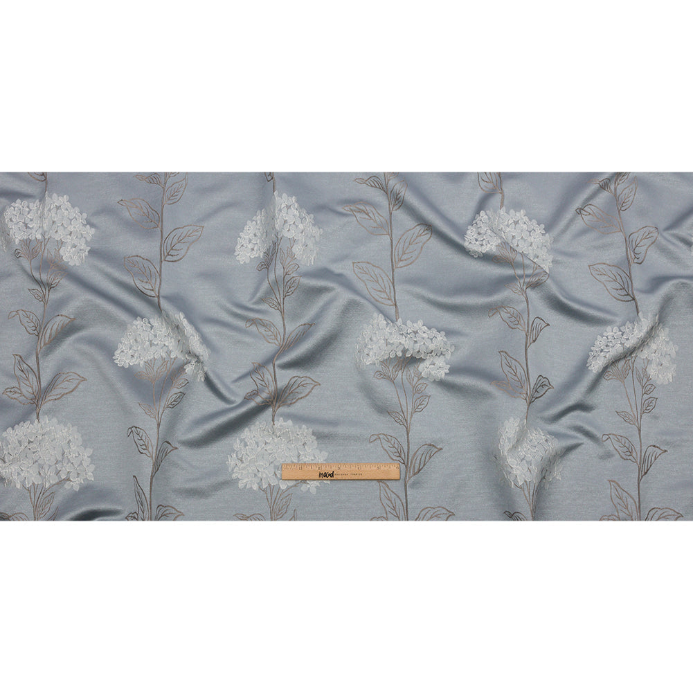 Drapery Jacquard - Wedgewood Hydrangea Stems - British Imported