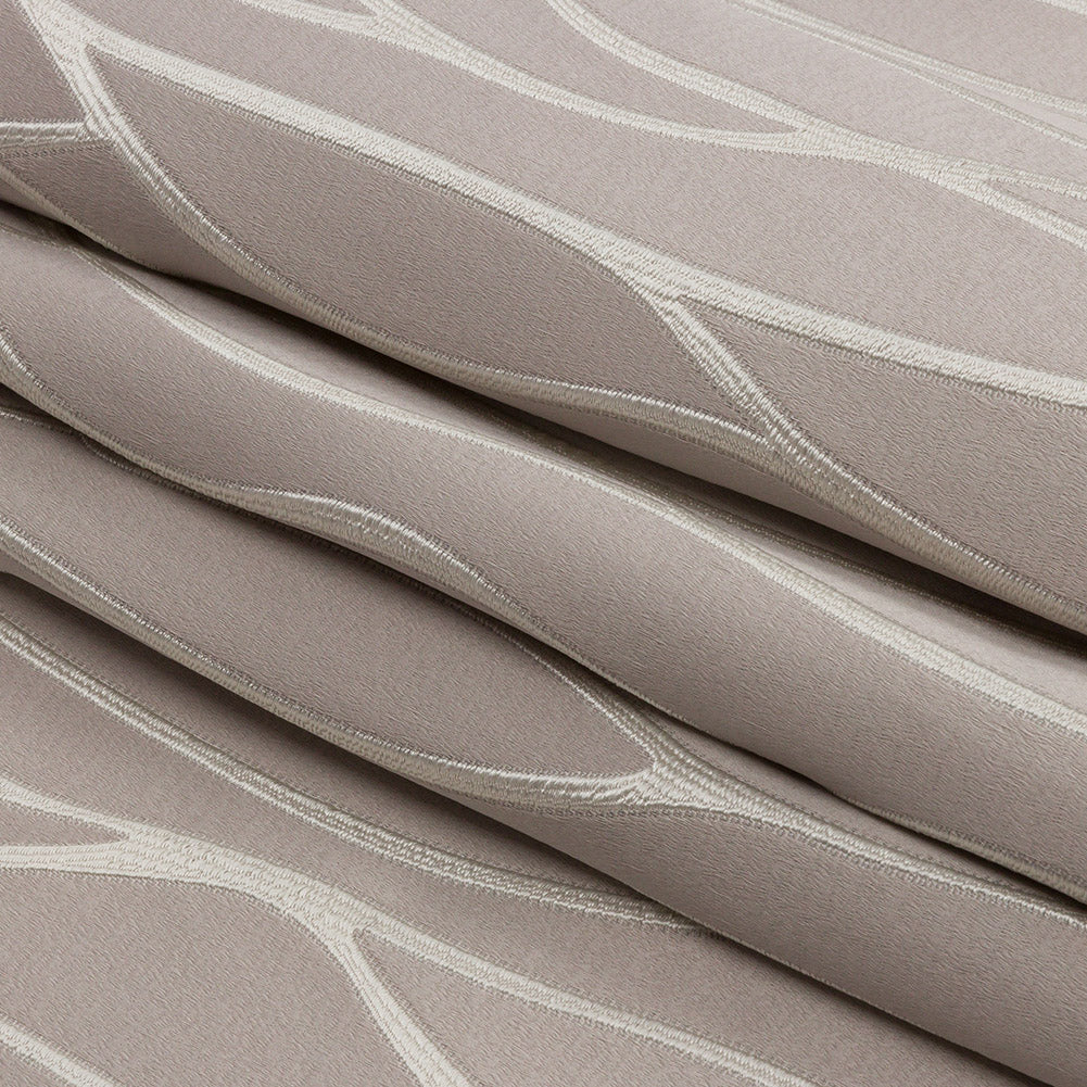 Satin-Faced Drapery Jacquard - Dove Rippling Lines - British Imported