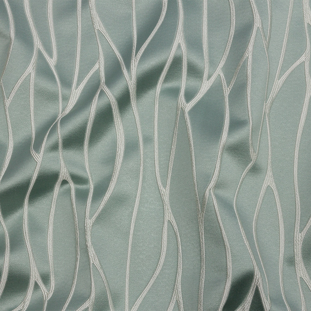 Satin-Faced Drapery Jacquard - Mineral Rippling Lines - British Imported