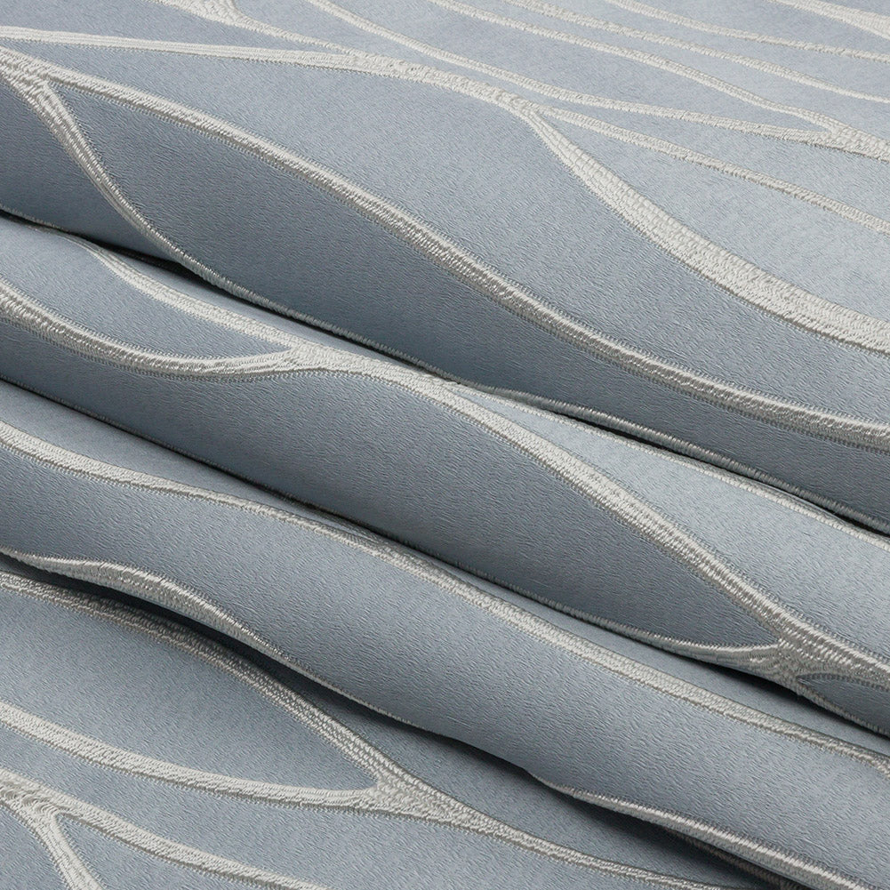 Satin-Faced Drapery Jacquard - Wedgewood Rippling Lines - British Imported