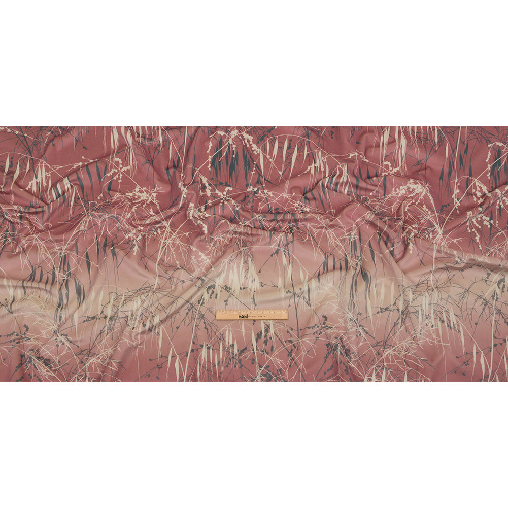 Printed Polyester Velvet - Shell Meadow Grass Ombre - British Imported