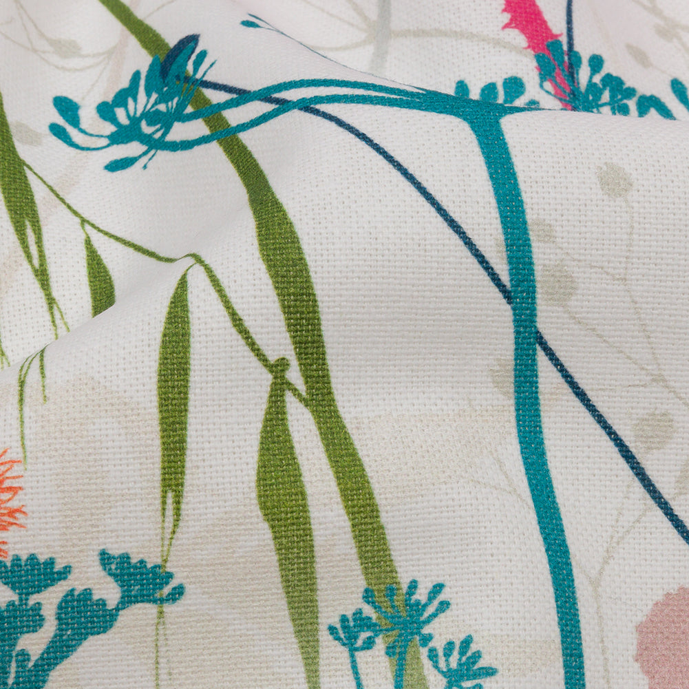 Cotton Canvas Print - Rainbow Wildflower Branches - British Imported