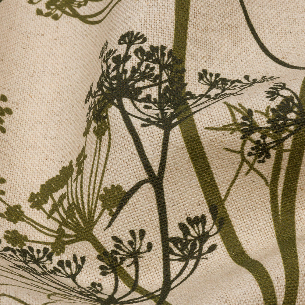 Cotton and Linen Canvas Print - Olive Chervil Silhouettes - British Imported