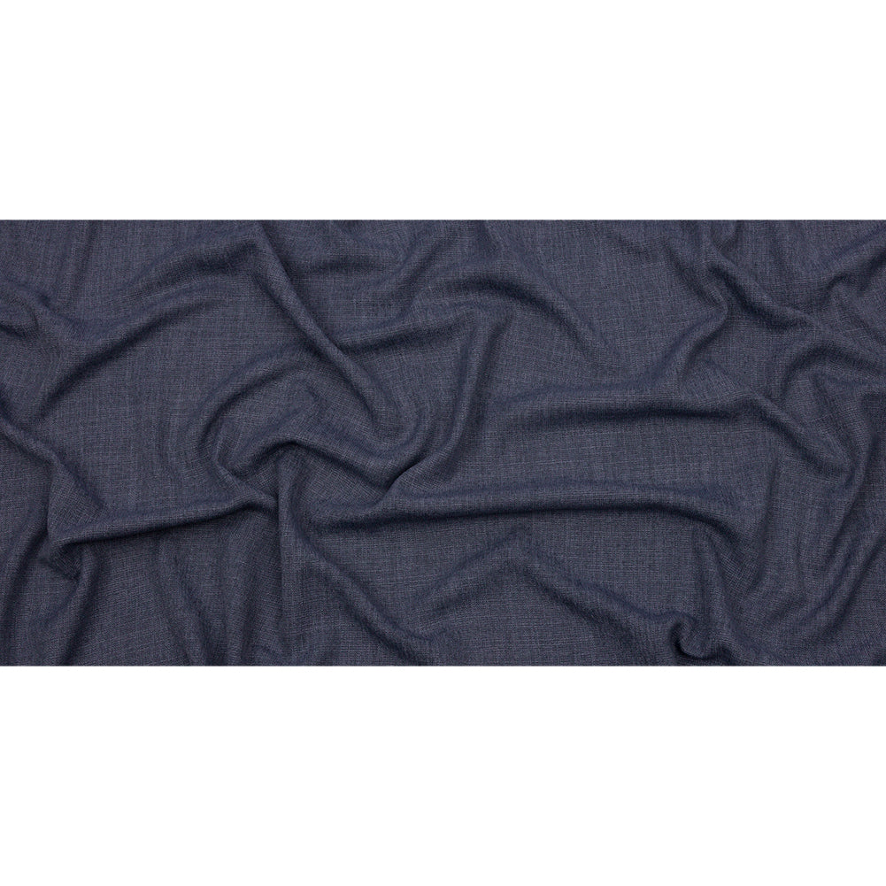 Soft Textured Recycled Polyester Drapery Woven - Denim - British Imported