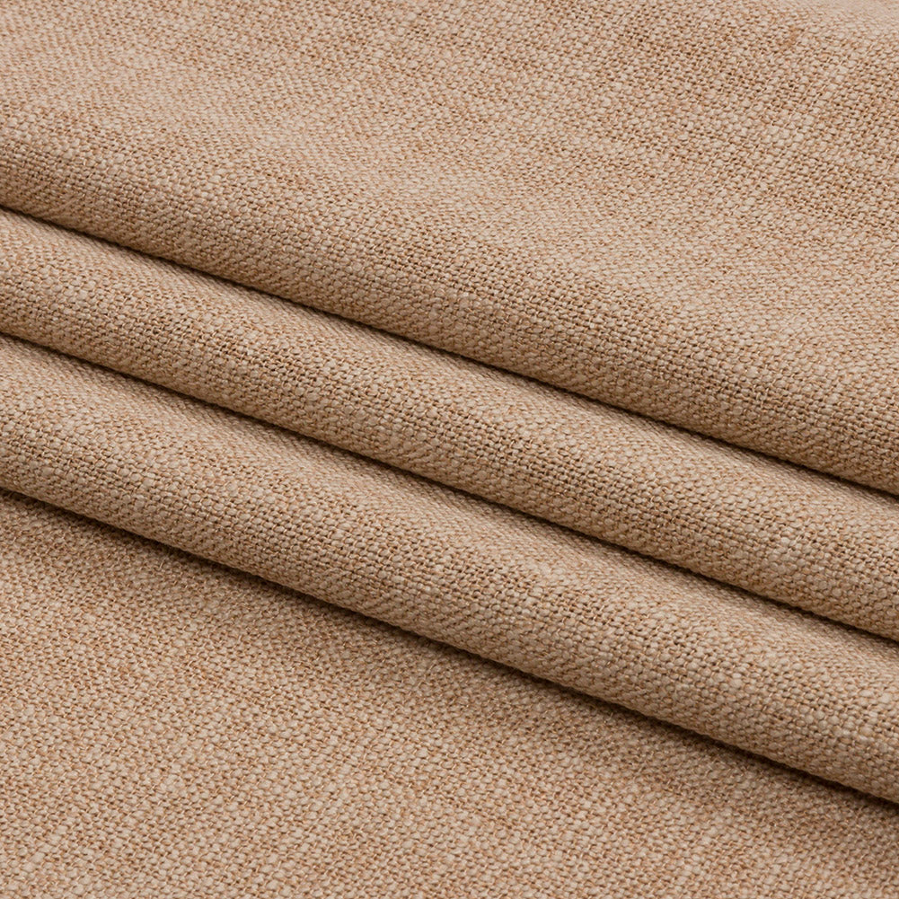 Soft Textured Recycled Polyester Drapery Woven - Fawn - British Imported